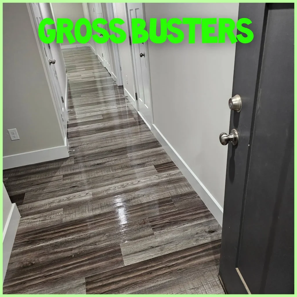 Clean hallway with vinyl planks for flooring.