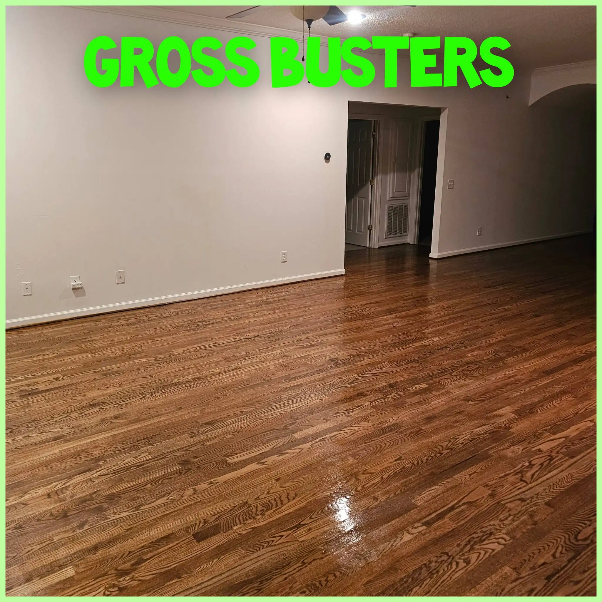 A clean living room with polished vinyl planks for flooring.